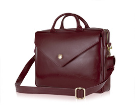 Leather woman's laptop bag FL15 Positano deep red